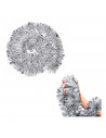 Tradineur - Guirnalda navideña plateada, 180 cm, diámetro 12 cm, espumillón brillante, oropel colgante, decoración navidad, árbo