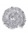 Tradineur - Guirnalda navideña plateada 5 x 150 cm, espumillón brillante, oropel colgante, decoración navidad, árbol, chimeneas,