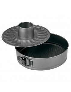 LyfeStyle - Set molde desmontable 26 cm + molde fondo savarin 26 cm. Recipiente para horno, repostería, bizcochos, tartas, paste