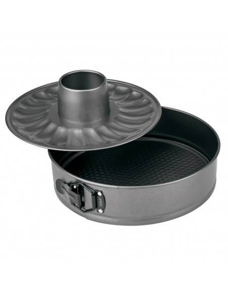 LyfeStyle - Set molde desmontable 26 cm + molde fondo savarin 26 cm. Recipiente para horno, repostería, bizcochos, tartas, paste