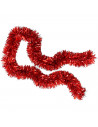 Tradineur - Guirnalda navideña, rojo, 180 cm, diámetro 12 cm,  espumillón brillante, oropel colgante, decoración navidad, árbol,