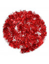 Tradineur - Guirnalda navideña, rojo, 180 cm, diámetro 12 cm,  espumillón brillante, oropel colgante, decoración navidad, árbol,