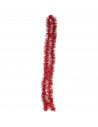 Tradineur - Guirnalda navideña, rojo, 5 x 150 cm, espumillón brillante, oropel colgante, decoración navidad, árbol, chimeneas, e