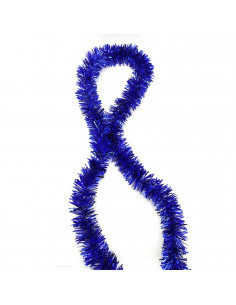 Tradineur - Guirnalda navideña azul 5 x 150 cm, espumillón brillante, oropel colgante, decoración navidad, árbol, chimeneas, esc