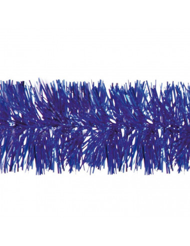 Tradineur - Guirnalda navideña azul 5 x 150 cm, espumillón brillante, oropel colgante, decoración navidad, árbol, chimeneas, esc