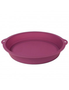 Tradineur - Molde bajo de silicona redondo 20 x 4.5 cm. Recipiente repostería, cocina, apto para microondas y lavavajillas