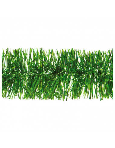 Tradineur - Guirnalda navideña verde 5 x 150 cm, espumillón brillante, oropel colgante, decoración navidad, árbol, chimeneas, es