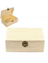 Caja de madera rectangular con cierre metálico 18 x 14 x 8 cm. Caja, cofre para decorar con tapa, almacenaje objetos de valor, j