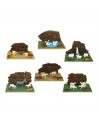 Tradineur - Corral para belén navideño 10,5 x 7,5 x 5,5 cm, resina, animales de granja para nacimiento, figuras decorativas pese