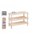 Zapatero de madera 3 niveles, estantería multiusos, fabricado en madera natural sin tratar 3 alturas, soporte para zapatos, reci