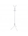 Tradineur - Perchero de pie blanco metálico 8 ganchos 170 x 48 cm, soporte clásico para colgar abrigos, sombreros, bolsos, estil