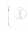 Tradineur - Perchero de pie blanco metálico 8 ganchos 170 x 48 cm, soporte clásico para colgar abrigos, sombreros, bolsos, estil