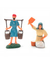 Tradineur - Pack 2 figuras para belén navideño 10 cm, durexina, figuras decorativas nacimiento, pesebre, navidad, decoración tra