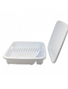 Plastic Forte - Escurreplatos de plástico rectangular con bandeja 38,5 x 38,5 x 8 cm, escurridor de cocina, recipiente secado de