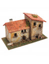 Tradineur - Grupo de casas rurales de corcho para belén navideño 11 x 15,5 x 9 cm, casas decorativas de pueblo, aldea para nacim