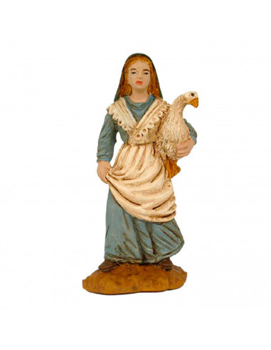 Tradineur - Pack de 4 figuras de campesinos para belén navideño 8 cm, durexina, figuras decorativas nacimiento, pesebre, navidad