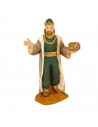 Tradineur - Figuras reyes magos adorando y camello para belén navideño 8 cm, durexina, figuras decorativas nacimiento, pesebre,