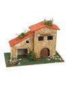 Tradineur - Casa rural de corcho para belén navideño 10 x 15,5 x 9 cm, casa decorativa de pueblo, aldea para nacimiento, pesebre