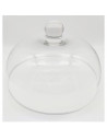 Quesera redonda con base y tapa de cristal 33 x 21 cm, recipiente, soporte, plato, cúpula de cristal transparente para tarta, pa