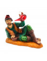 Tradineur - Figura de pastor con porrón y berretina para belén navideño 8,5 x 11 x 5,5 cm, durexina,figura decorativa pastor con