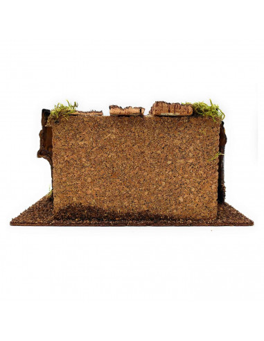 Tradineur - Cueva para figuras del nacimiento de 5 cm, pesebre de 12 x 24 x 13 cm para belén navideño, corcho, figura decorativa
