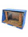Tradineur - Cueva rústica 15 x 26,8 x 15 cm, corcho y resina, portal, pesebre para figuras decorativas de belén navideño, decora