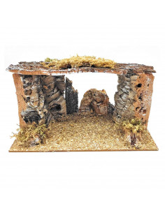 Tradineur - Cueva para figuras de nacimiento de 8-12 cm, corcho, pesebre para belén navideño 15 x 26,6 x 14 cm,figura decorativa