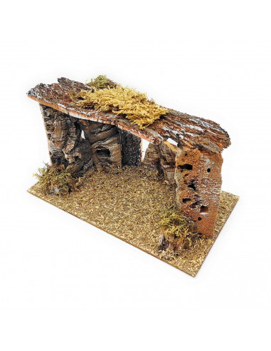 Tradineur - Cueva para figuras de nacimiento de 8-12 cm, corcho, pesebre para belén navideño 15 x 26,6 x 14 cm,figura decorativa