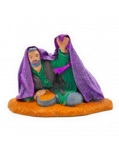Tradineur - Figura de pastor tendido para belén navideño 9 x 6 x 5,5 cm, durexina, pastor acostado, figura decorativa nacimiento