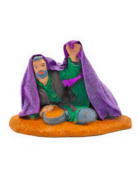 Tradineur - Figura de pastor tendido para belén navideño 9 x 6 x 5,5 cm, durexina, pastor acostado, figura decorativa nacimiento