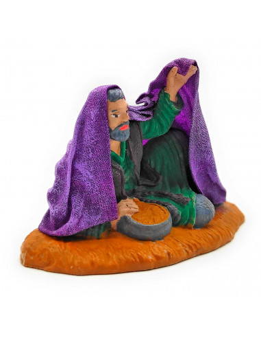 Tradineur - Figura de pastor tendido para belén navideño 9 x 6 x 5,5 cm, durexina, pastor acostado, figura decorativa nacimiento