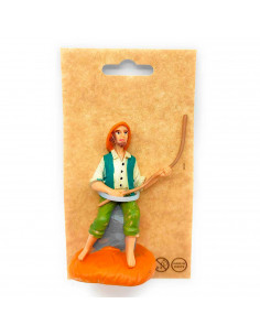 Tradineur - Figura de pescador para belén navideño 8 cm, durexina, figura decorativa nacimiento, pesebre, navidad, decoración tr