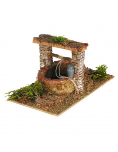 Tradineur - Pozo, noria o puente para belén navideño 7,5 x 15,5 x 9 cm, resina, figuras para nacimiento, pesebre, navidad, decor