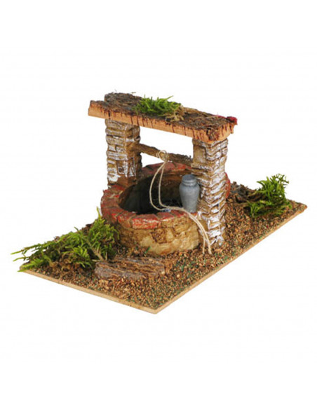 Tradineur - Pozo, noria o puente para belén navideño 7,5 x 15,5 x 9 cm, resina, figuras para nacimiento, pesebre, navidad, decor Tradineur - Pozo, noria o puente para belén navideño 7,5 x 15,5 x 9 cm, resina, figuras para nacimiento, pesebre, navidad, decor
