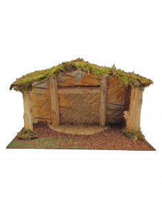 Tradineur - Cueva rústica de corcho 20 x 37 x 18 cm para figuras del nacimiento de 8-12 cm, portal, pesebre para belén navideño,