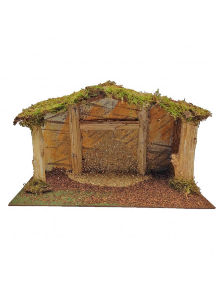 Tradineur - Cueva rústica de corcho 20 x 37 x 18 cm para figuras del nacimiento de 8-12 cm, portal, pesebre para belén navideño,
