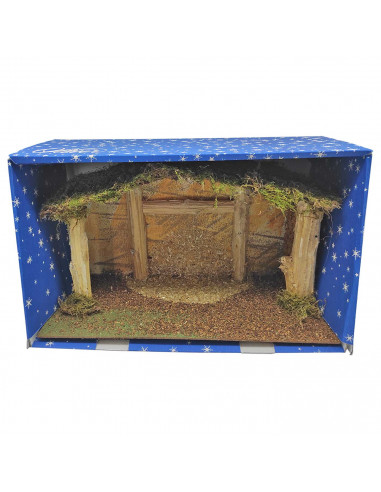 Tradineur - Cueva rústica de corcho 20 x 37 x 18 cm para figuras del nacimiento de 8-12 cm, portal, pesebre para belén navideño,
