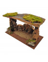 Tradineur - Cueva de corcho para figuras del nacimiento de 8-10 cm, portal, pesebre para belén navideño 20 x 36,8 x 18 cm, figur
