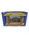 Tradineur - Cueva de corcho para figuras del nacimiento de 8-10 cm, portal, pesebre para belén navideño 20 x 36,8 x 18 cm, figur