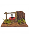 Tradineur - Pozo para belén navideño 8 x 15,5 x 9 cm, corcho y resina, figura para nacimiento, pesebre, navidad, decoración trad