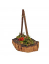 Tradineur - Hoguera con pilas para belén navideño 13,5 x 11 x 8,5 cm, corcho, fogata luminosa, fuego para nacimiento, pesebre, n