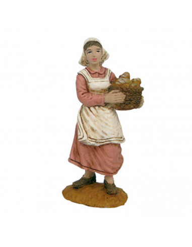 Tradineur - Pack de 4 figuras, campesinos y pastor para belén navideño 8 cm, durexina, figuras decorativas nacimiento, pesebre,
