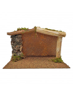 Tradineur - Cueva rústica 14 x 27 x 15 cm para figuras de nacimiento de 8-10 cm, pesebre para belén navideño, corcho y resina, f