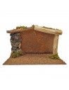 Tradineur - Cueva rústica 14 x 27 x 15 cm para figuras de nacimiento de 8-10 cm, pesebre para belén navideño, corcho y resina, f