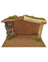 Tradineur - Cueva rústica 14 x 27 x 15 cm para figuras de nacimiento de 8-10 cm, pesebre para belén navideño, corcho y resina, f