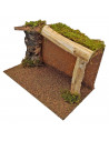 Tradineur - Cueva rústica 14 x 27 x 15 cm para figuras de nacimiento de 8-10 cm, pesebre para belén navideño, corcho y resina, f