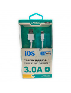 Cable de datos para móvil Iphone 3.0A, carga rápida, cable de 1,2 m, transferencia de datos de smartphone a portátil u otro disp