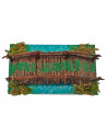 Tradineur - Puente con río para portal de belén 5,5 x 16,5 x 9 cm, resina, puente de troncos para nacimiento, pesebre, navidad,