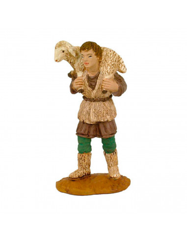 Tradineur - Set de 4 figuras de campesinos para belén navideño 8 cm, durexina, figuras decorativas nacimiento, pesebre, navidad,