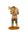 Tradineur - Set de 4 figuras de campesinos para belén navideño 8 cm, durexina, figuras decorativas nacimiento, pesebre, navidad,